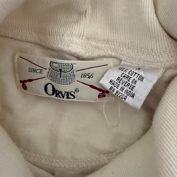 Vintage Orvis Women's Cream Embroidered Houses Turtleneck Shirt Size M Grandma - Picture 7 of 11